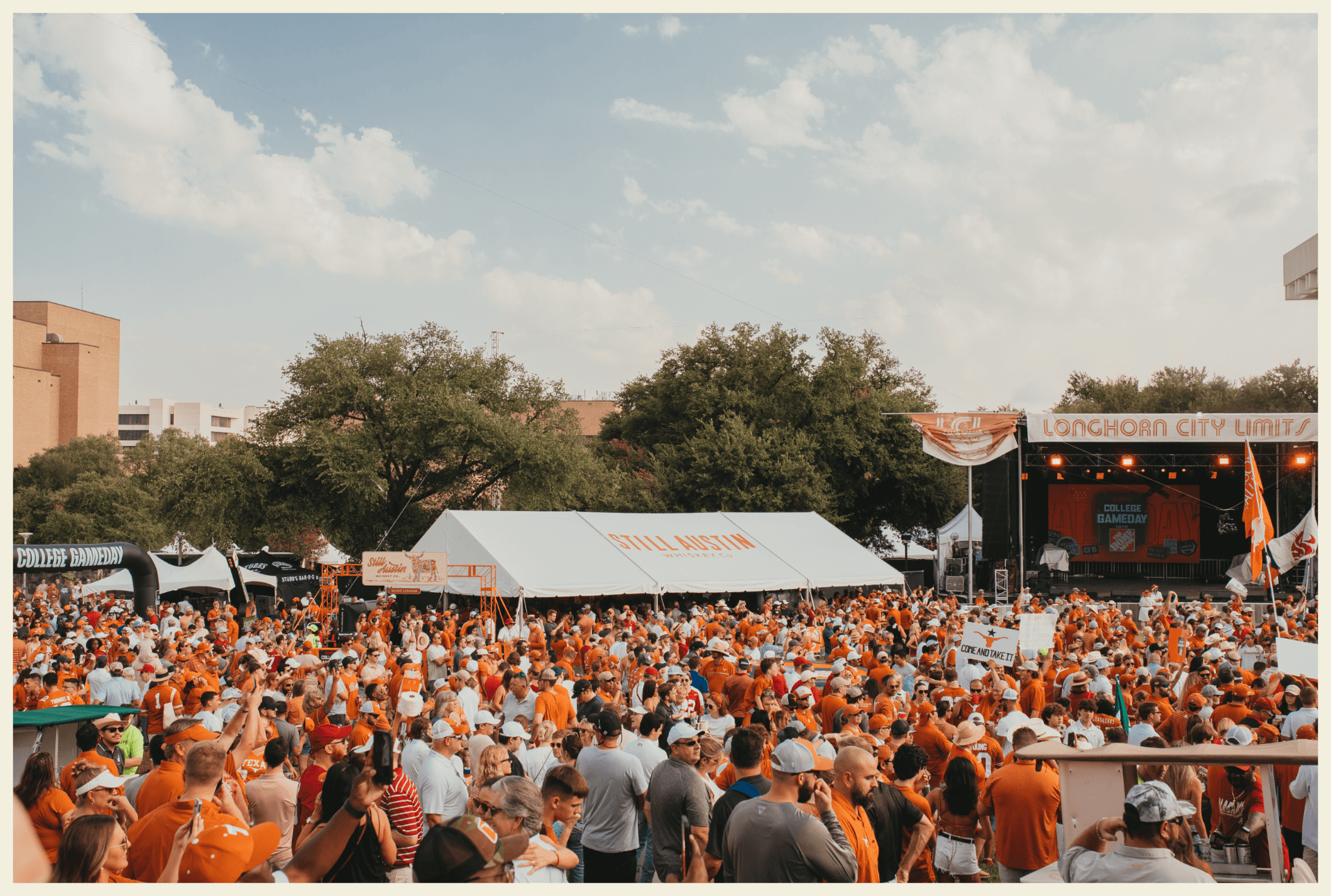 Still Austin Orange Background Image